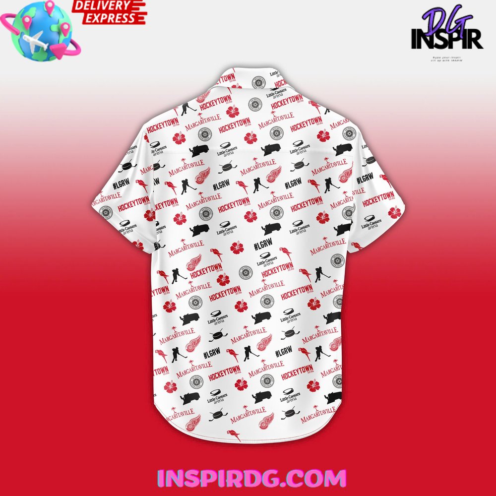 Detroit Red Wings Margaritaville Night 2025 Hawaiian Shirt - Image 3