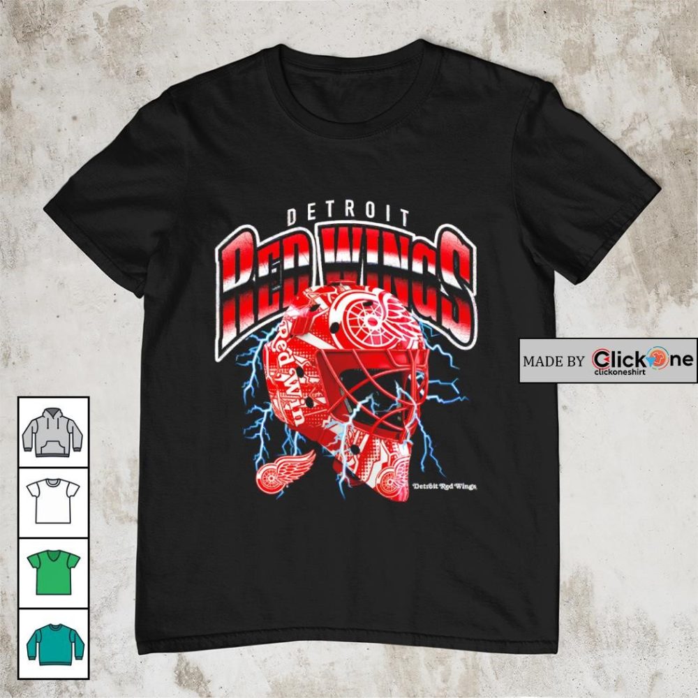 Detroit Red Wings Crease Lightning Helmet Shirt