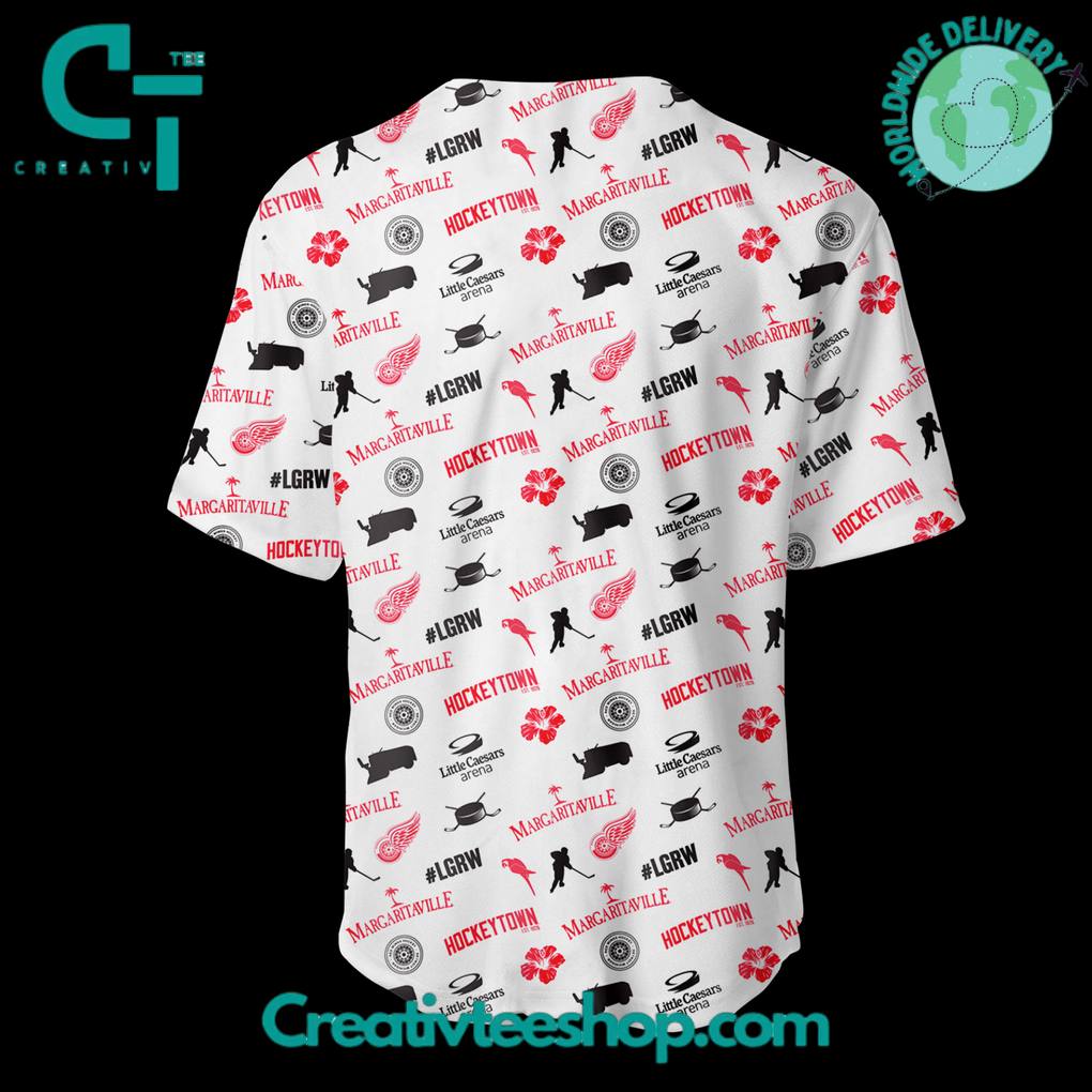 Detroit Red Wings X Margaritaville Night Limited Edition Hawaiian Shirt - Image 3