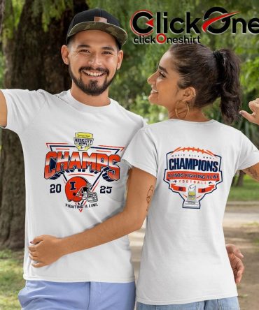 Fighting Illini 2025 Music City Bowl Champions Two-Sided T-Shirt