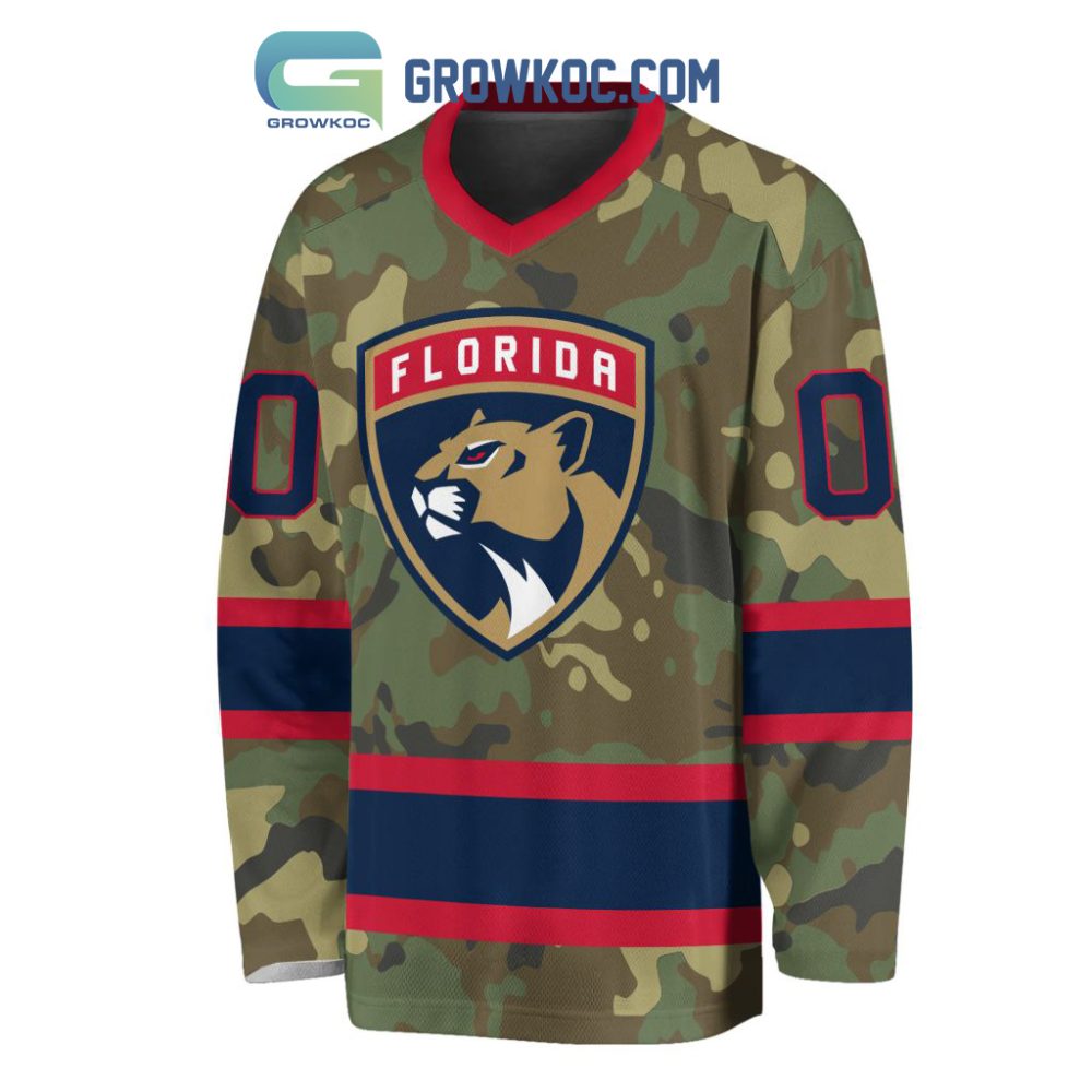 Florida Panthers Special Camo Veteran Design Personalized Hockey Jersey - Image 2