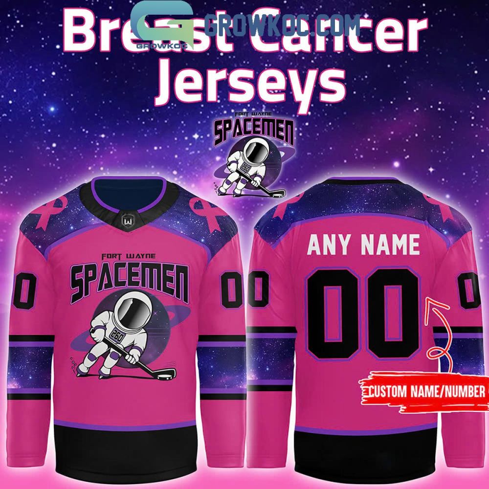 Fort Wayne Spacemen Breast Cancer Personalized Hockey Jersey