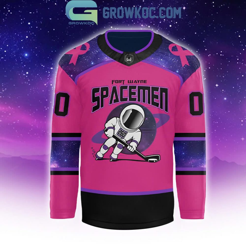 Fort Wayne Spacemen Breast Cancer Personalized Hockey Jersey - Image 2