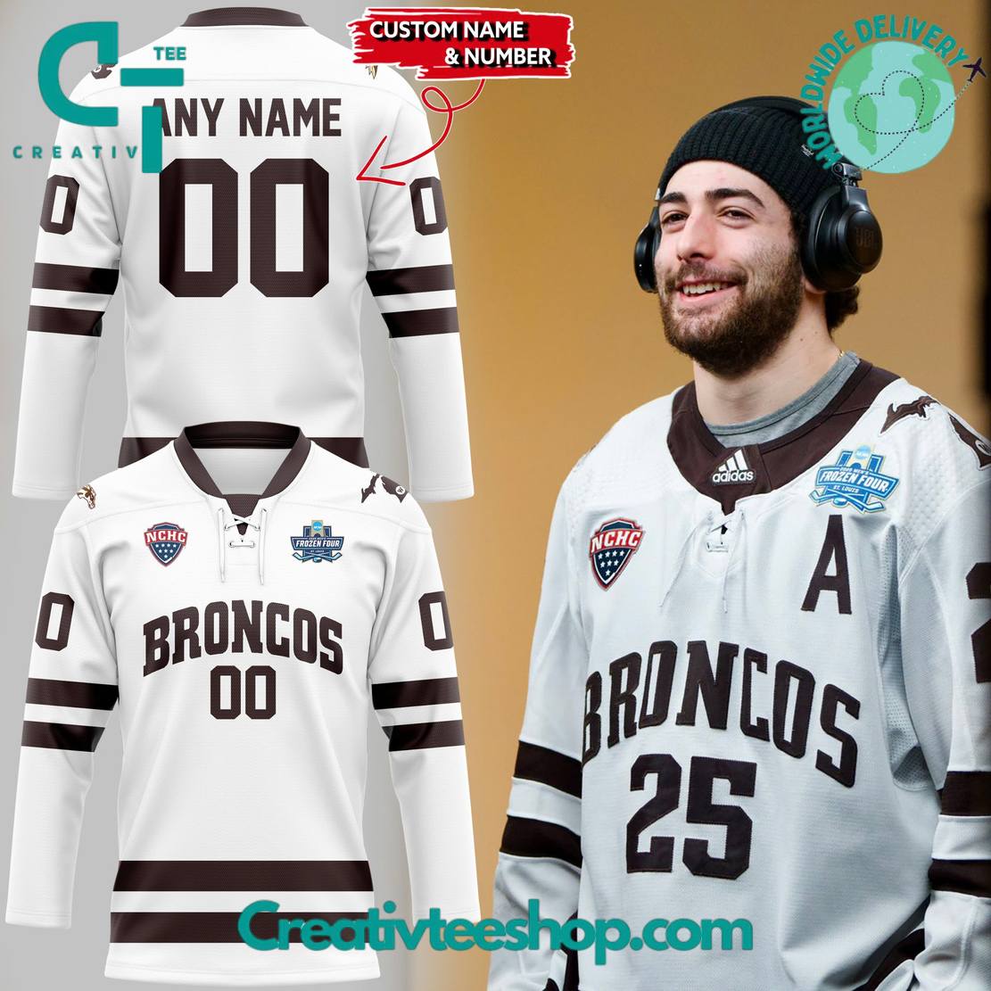 Western Michigan Broncos Frozen Four Special Hockey Jersey