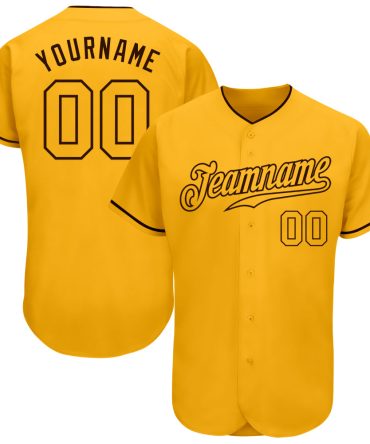 Custom Gold Gold-Brown Authentic Baseball Jersey
