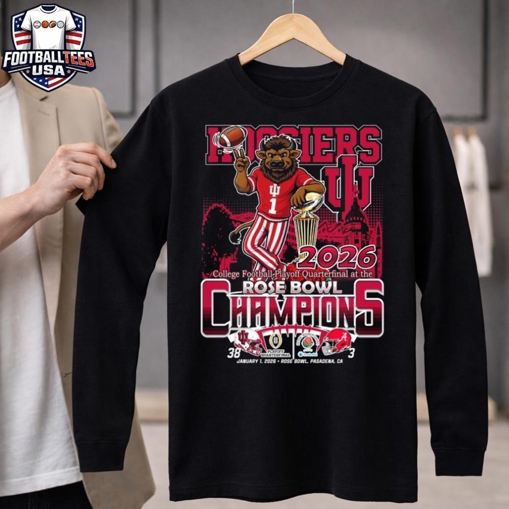 Hoosiers 2026 College Football Playoff Quarterfinal At The Rose Bowl Champions 38-3 Jan 1 2026 Bison Mascot Unisex Shirt - Image 4