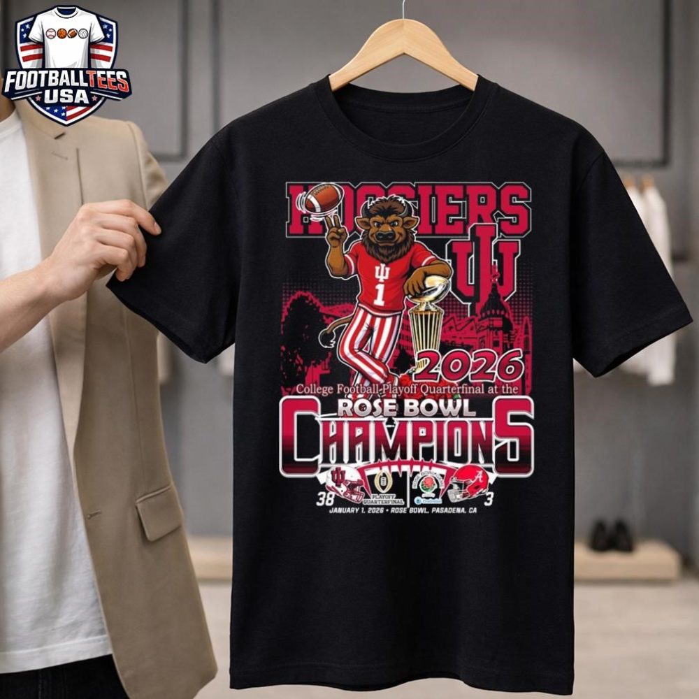 Hoosiers 2026 College Football Playoff Quarterfinal At The Rose Bowl Champions 38-3 Jan 1 2026 Bison Mascot Unisex Shirt