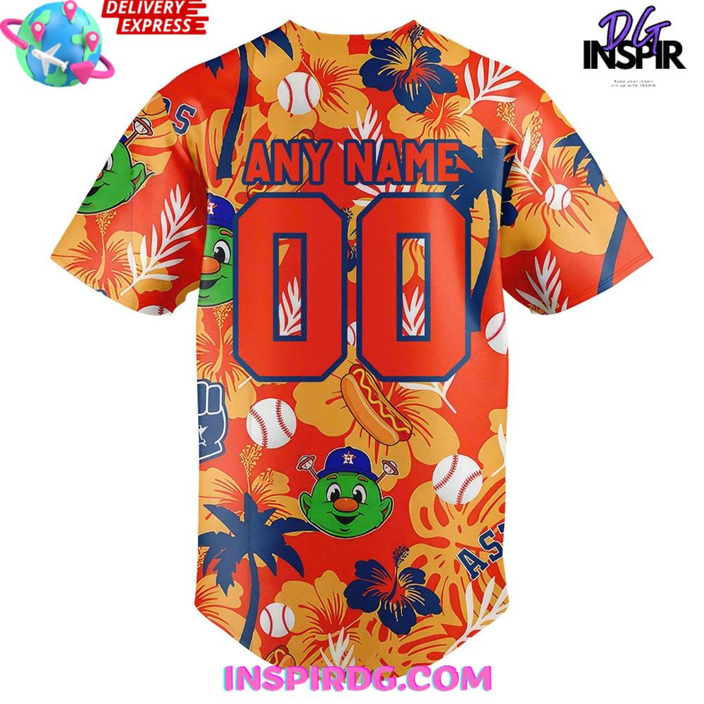 Houston Astros 2025 Orange Hawaiian Shirt - Image 3