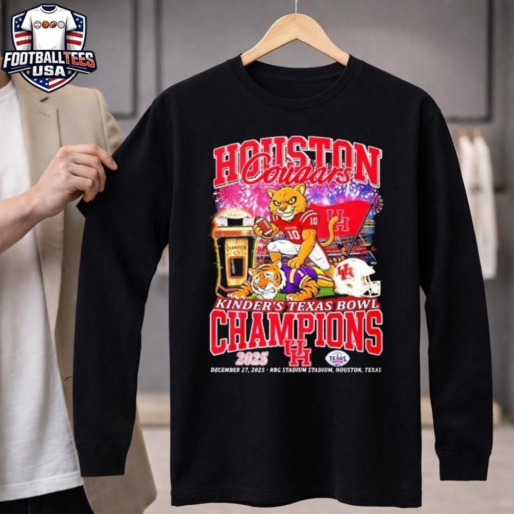 Houston Cougars Beat Lsu 2025 Kinder'S Texas Bowl Champions Mascot Unisex Shirt - Image 4