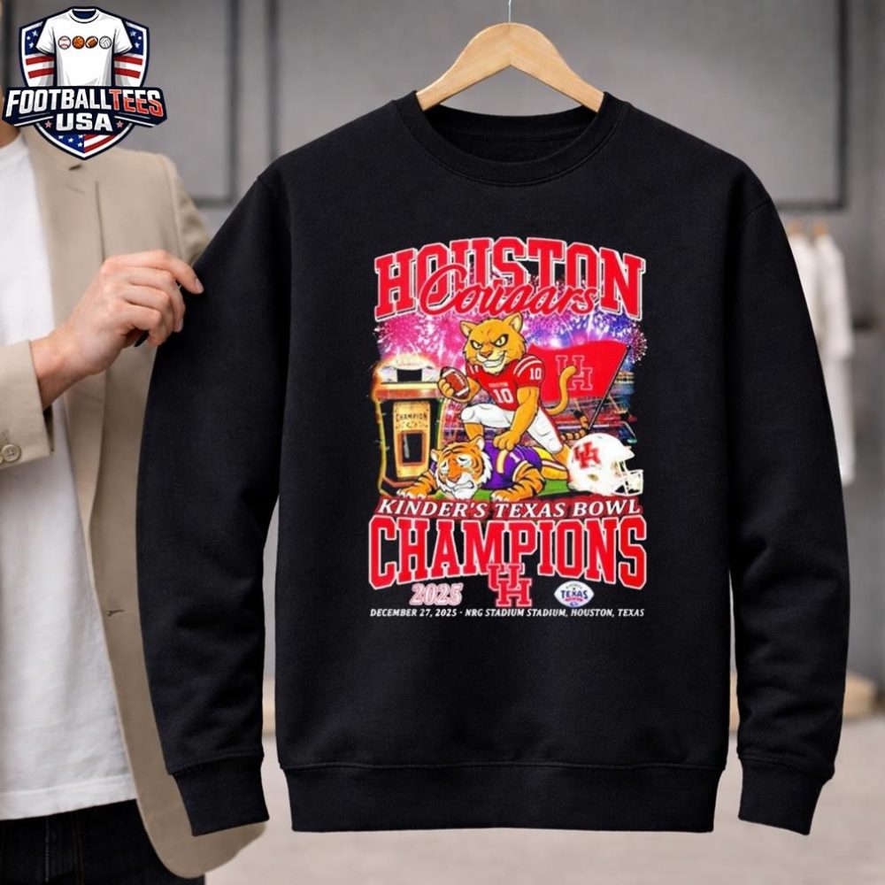 Houston Cougars Beat Lsu 2025 Kinder'S Texas Bowl Champions Mascot Unisex Shirt - Image 2