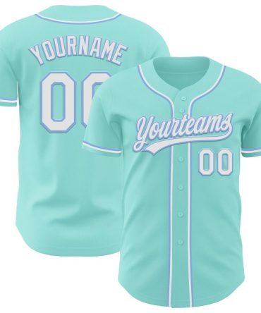 Custom Ice Blue White-Light Blue Authentic Baseball Jersey