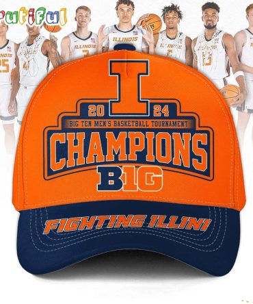 Illinois Fighting Illini 2024 Big Ten Men'S Basketball Tournament Champions Baseball Cap