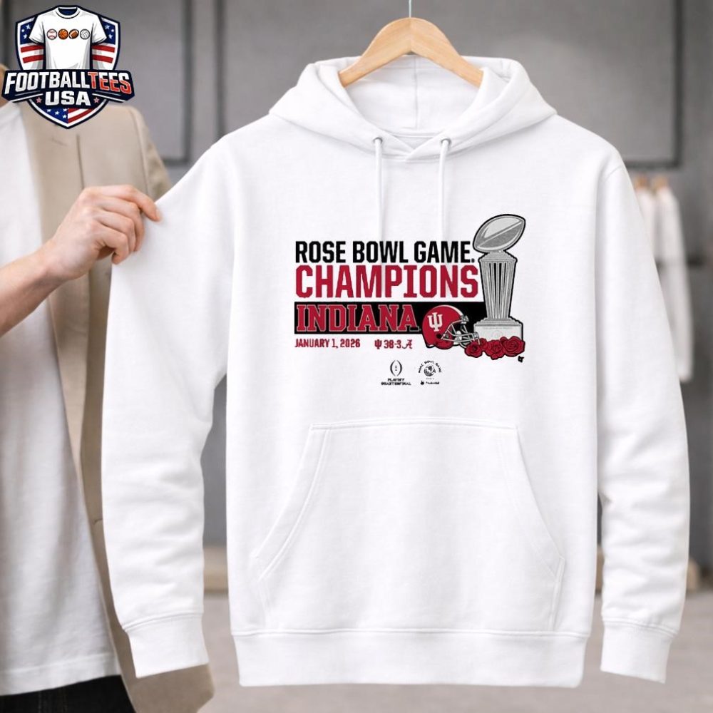 Indiana Football Cfp Rose Bowl Champions Trophy Unisex Shirt - Image 2