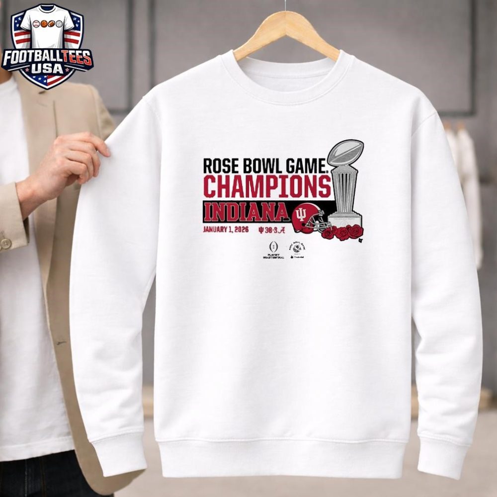 Indiana Football Cfp Rose Bowl Champions Trophy Unisex Shirt - Image 4