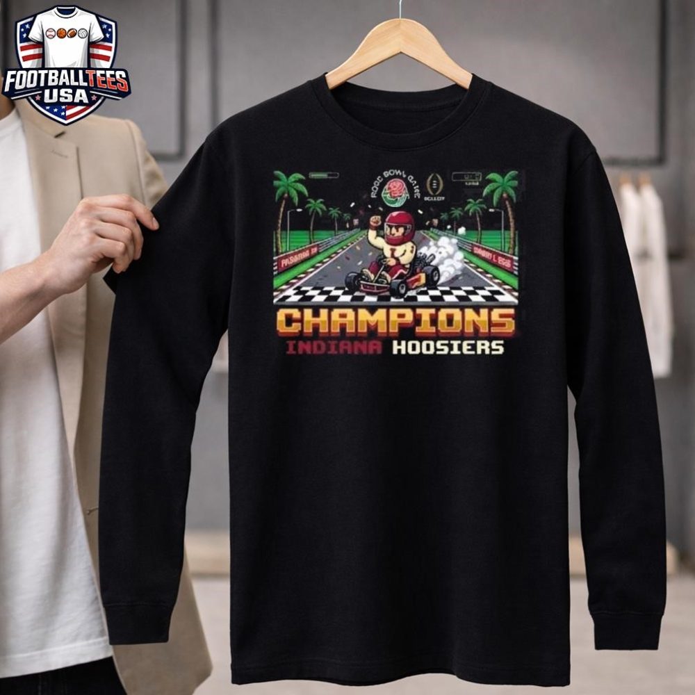 Indiana Hoosiers Champions 2026 Cfp Quarterfinal 112Th Rose Bowl Game Presented January 1 2026 Rose Bowl Stadium Pasadena California Retro Video Game Unisex Shirt - Image 4
