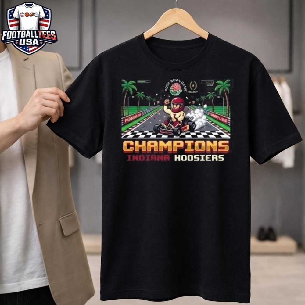 Indiana Hoosiers Champions 2026 Cfp Quarterfinal 112Th Rose Bowl Game Presented January 1 2026 Rose Bowl Stadium Pasadena California Retro Video Game Unisex Shirt
