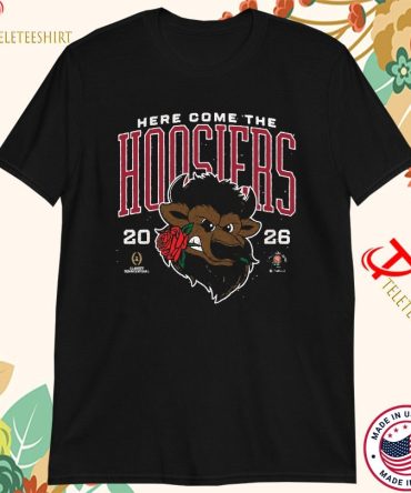Indiana Hoosiers Here Come The Hoosiers 2026 Rose Bowl Cfp Playoff Mascot T-Shirts