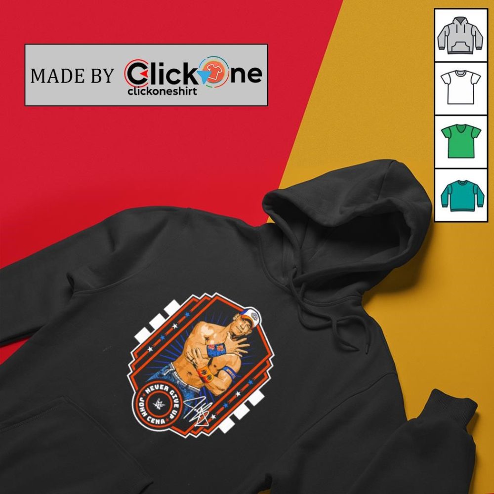 John Cena Never Give Up Emblem Signature Shirt - Image 2