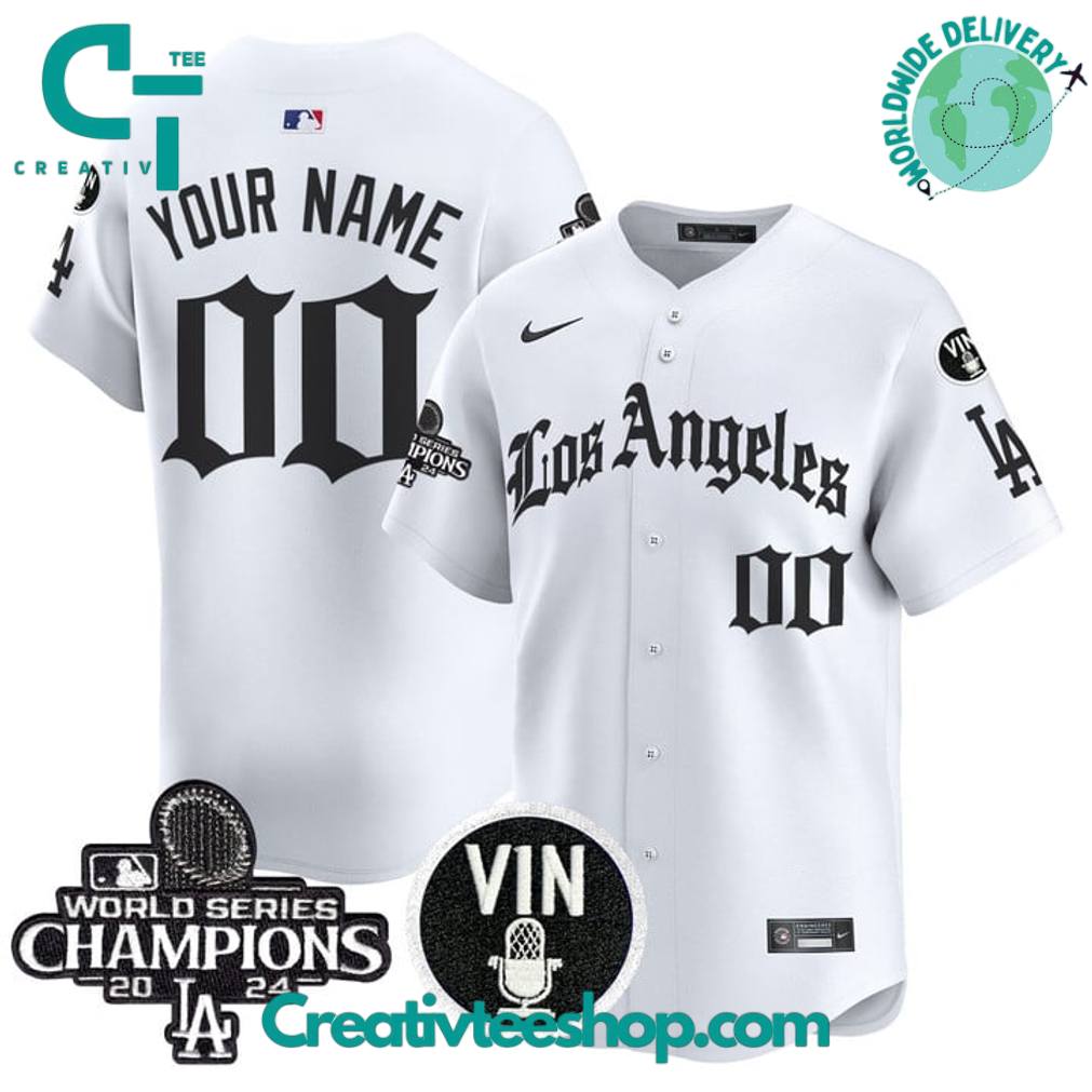 Los Angeles Dodgers Gothic Edition Custom Baseball Jersey - Image 2