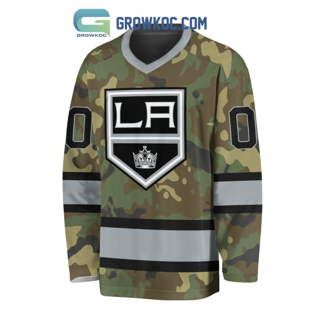 Los Angeles Kings Special Camo Veteran Design Personalized Hockey Jersey - Image 2