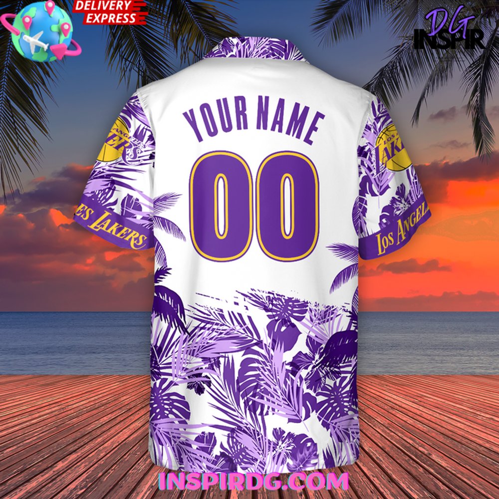 Los Angeles Lakers National Basketball Champions Hawaiian Shirt - Image 3