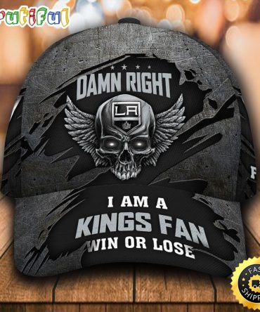 Los Angeles Kings Skull Damn Right All Over Print 3D Classic Cap