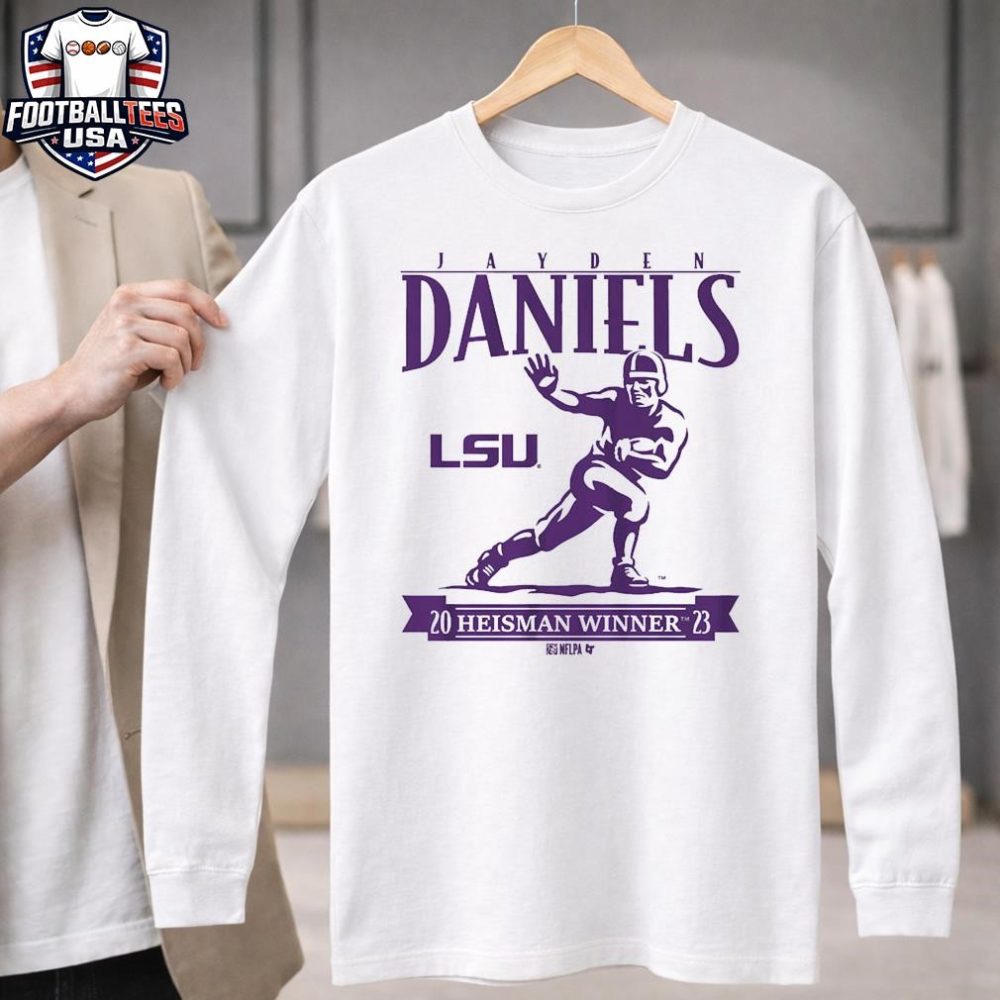 Lsu Football Jayden Daniels Heisman Trophy Unisex Shirt - Image 3