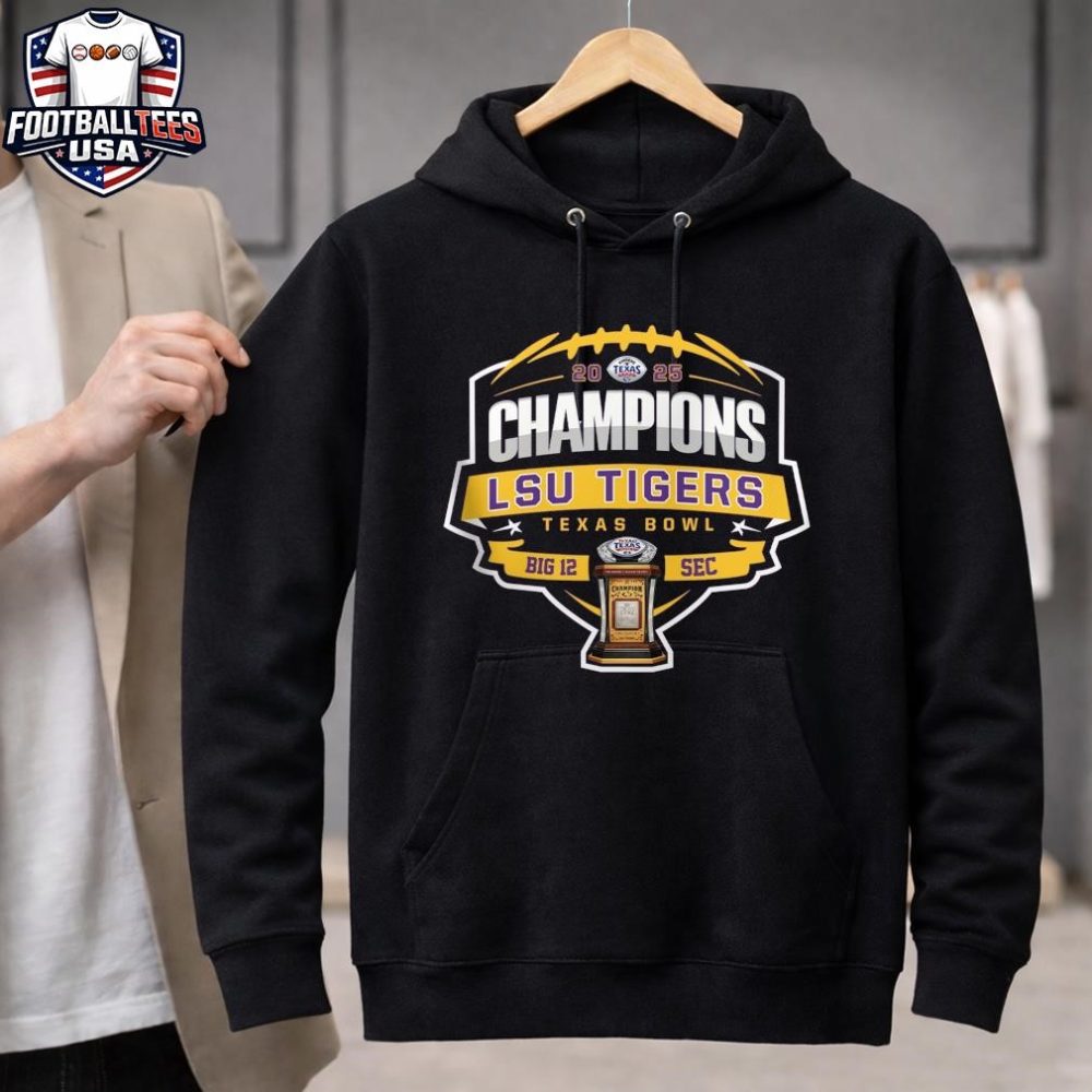 Lsu Tiger 2025 Texas Bowl Champions Big 12 Sec Trophy Unisex Shirt - Image 3
