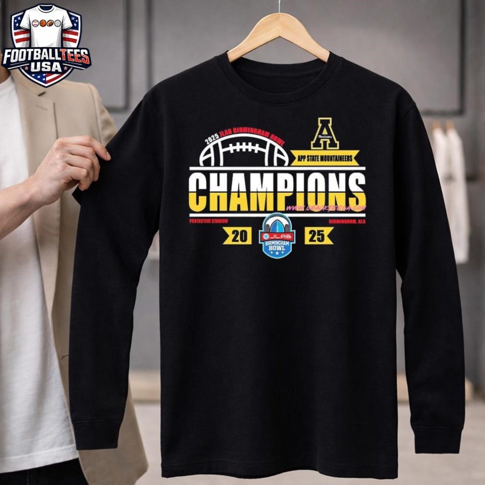 Men'S App State Mountaineers Football 2025 Jlab Birmingham Bowl Locker Room Unisex Shirt - Image 4