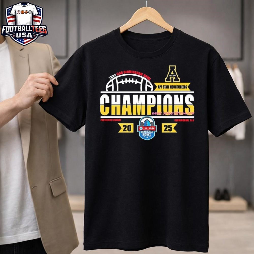 Men'S App State Mountaineers Football 2025 Jlab Birmingham Bowl Locker Room Unisex Shirt