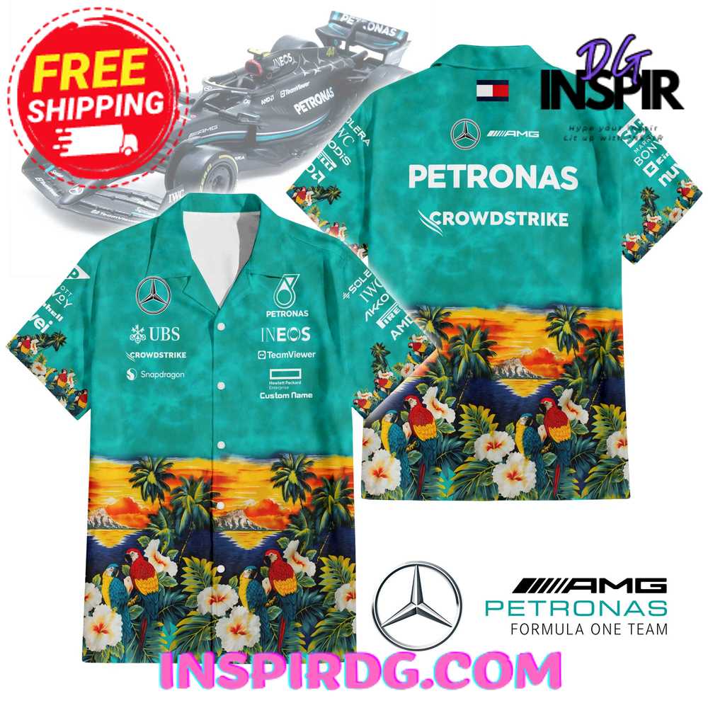 Mercedes Amg Petronas Crowdstrike Hawaiian Shirt