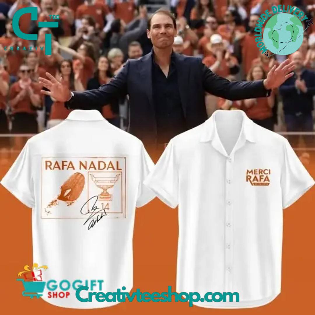 Merci Rafa Rafael Nadal Roland Garros Tribute Signature Hawaiian Shirt - Image 2