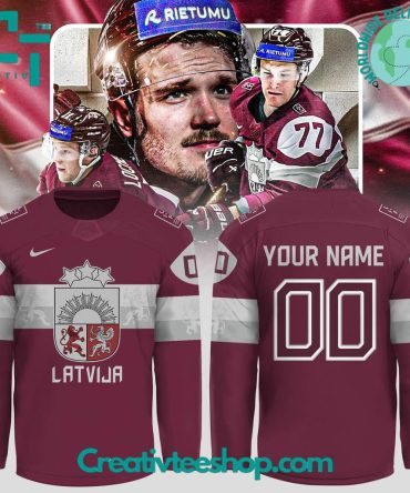 Latvia Hockey International Ice Hockey Federation Personalized Hockey Jersey