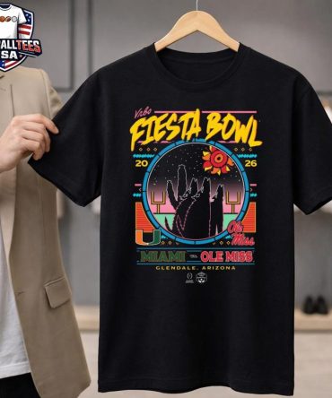 Miami Vs Ole Miss 2026 Vrbo Fiesta Bowl Matchup Cfp Semifinal Neon Nightfall Shirt