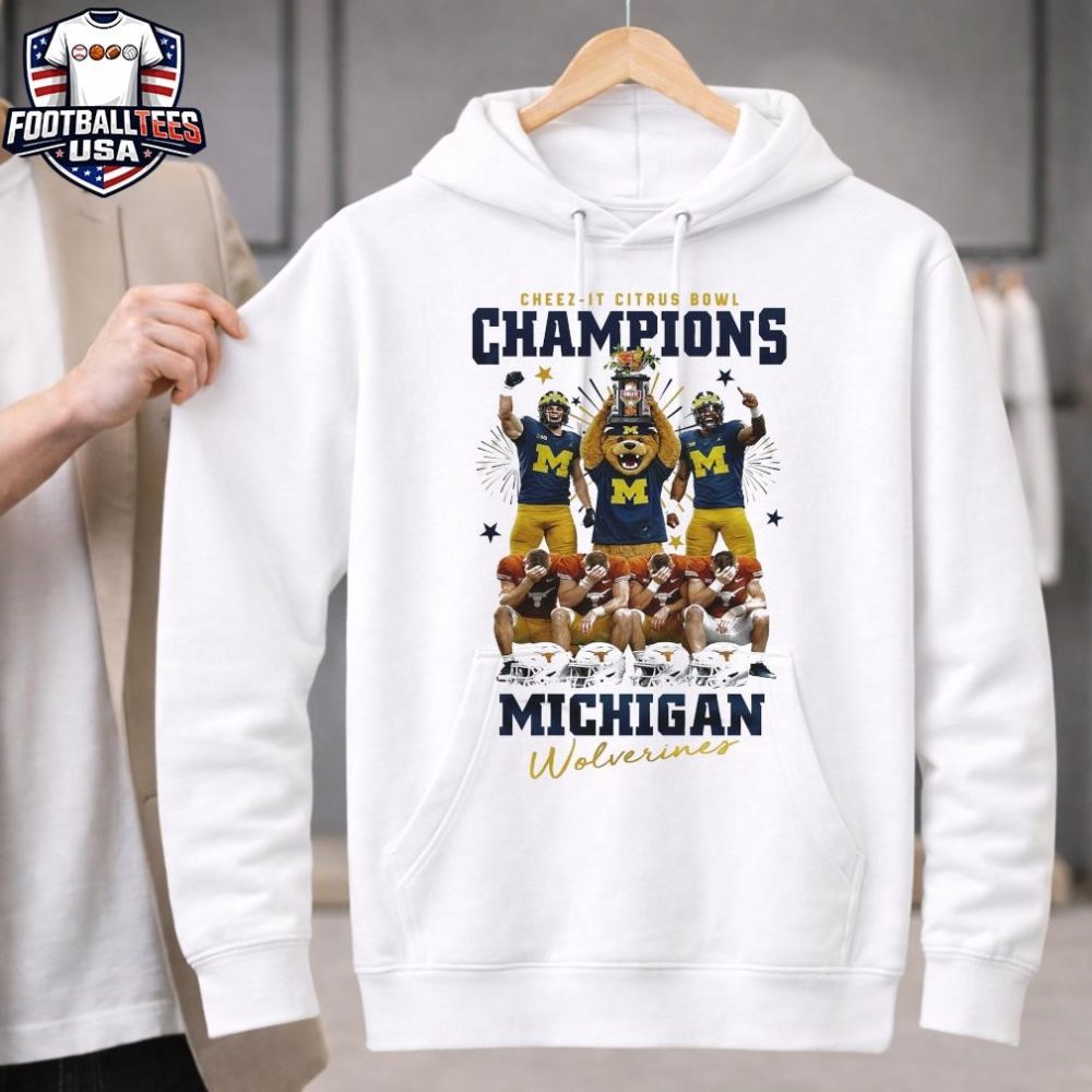 Michigan Wolverines 2026 Ncaa Citrus Bowl Champions Players And Mascot Shirt - Image 2