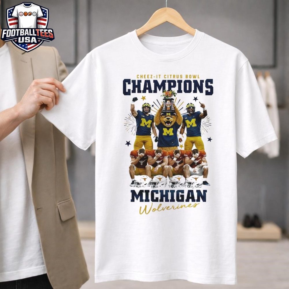 Michigan Wolverines 2026 Ncaa Citrus Bowl Champions Players And Mascot Shirt
