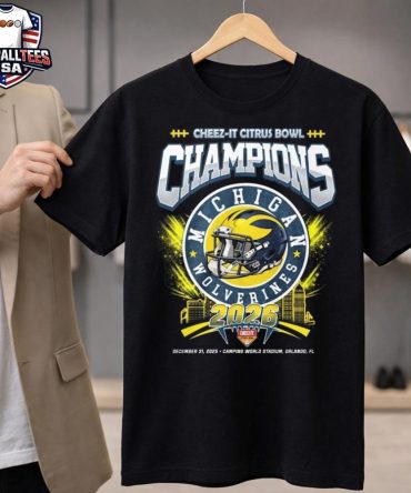 Michigan Wolverines Cheez-It Citrus Bowl Champions 2026 Dec 31 2025 Helmet Logo Unisex Shirt