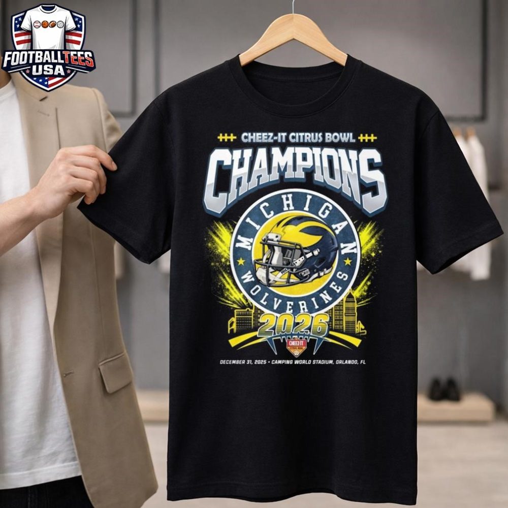 Michigan Wolverines Cheez-It Citrus Bowl Champions 2026 Dec 31 2025 Helmet Logo Unisex Shirt