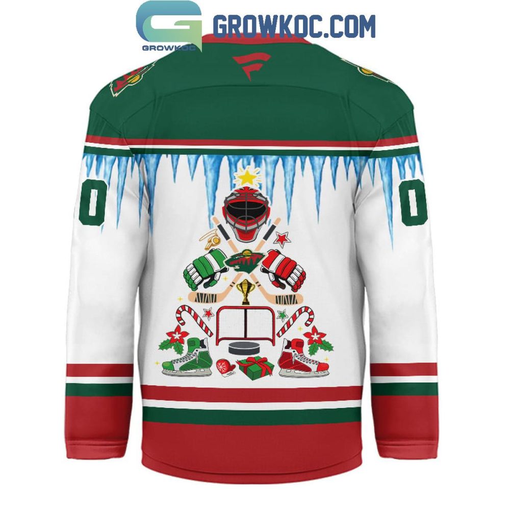 Minnesota Wild Christmas Tree Custom Hockey Jersey - Image 3