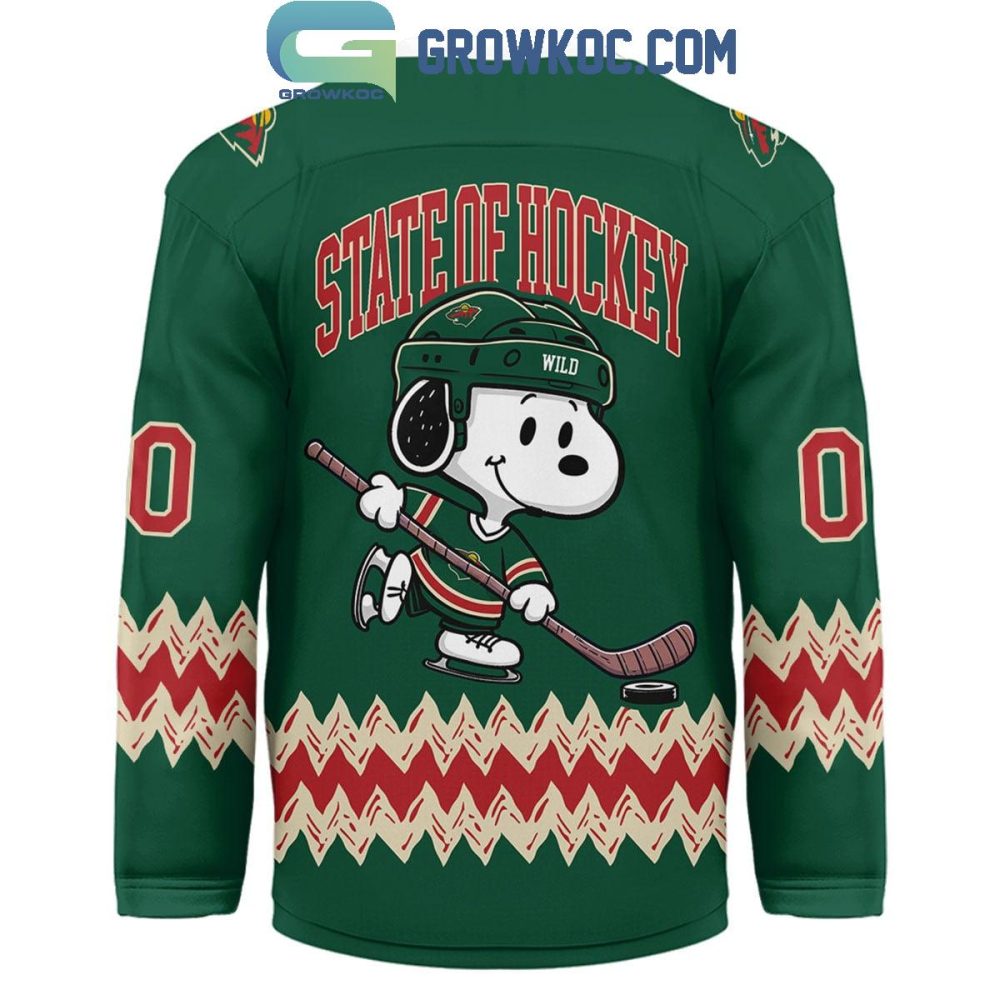 Minnesota Wild Snoopy Peanuts State Of Hockey Jersey - Image 3