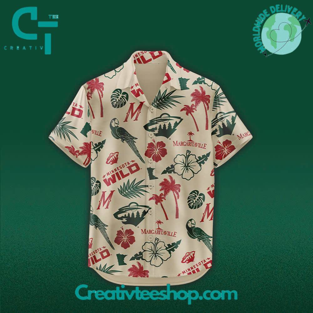 Minnesota Wild X Margaritaville Night Special Edition Hawaiian Shirt - Image 2