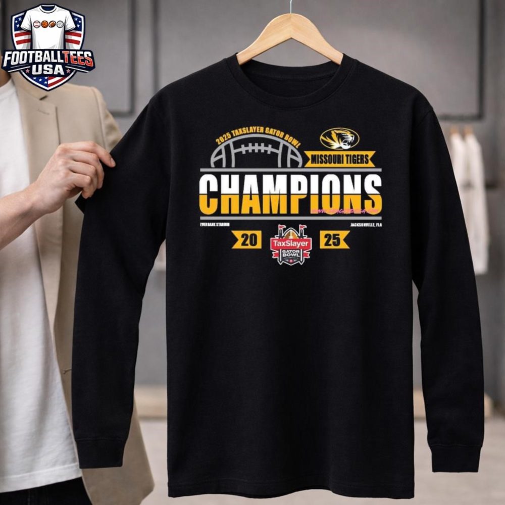Missouri Tigers 2025 Taxslayer Gator Bowl Champions At Everbank Stadium On December 27 Locker Room Unisex Shirt - Image 4