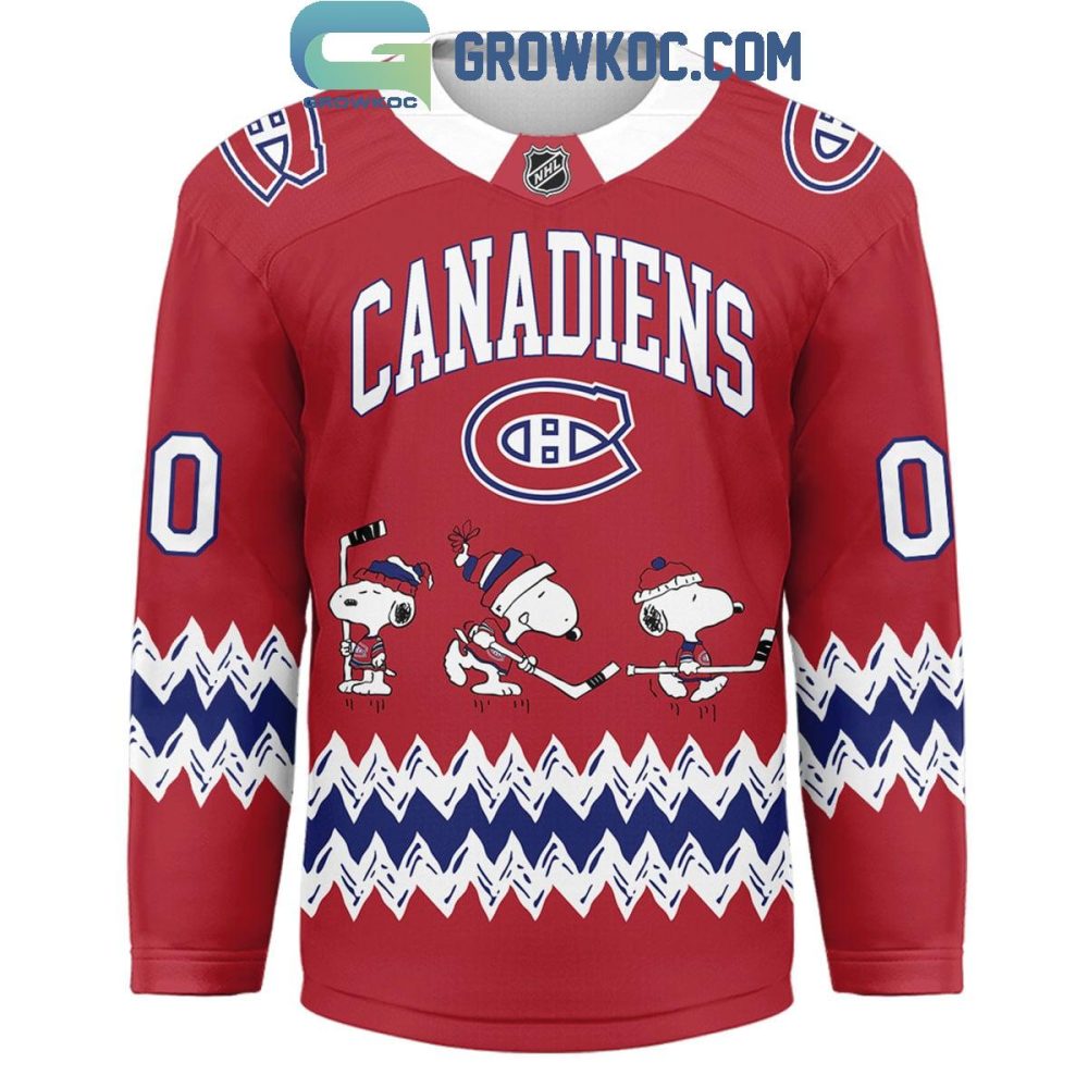 Montreal Canadiens Snoopy Peanuts Go Habs Go Hockey Jersey - Image 2
