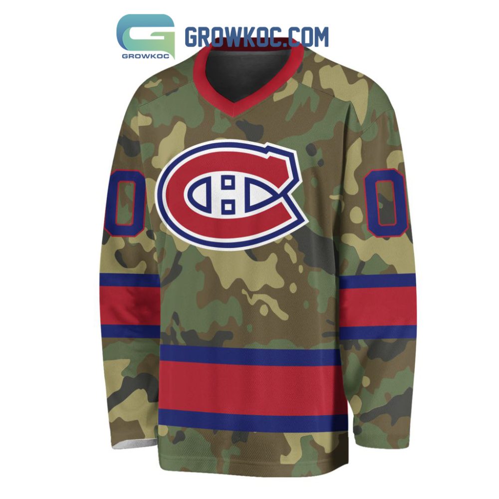Montreal Canadiens Special Camo Veteran Design Personalized Hockey Jersey - Image 2