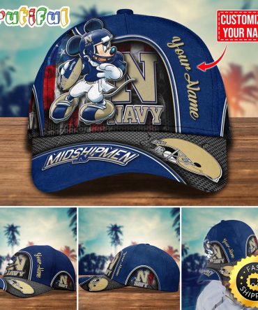 Ncaa Navy Midshipmen Baseball Cap Mickey Mouse Custom Cap For Fans