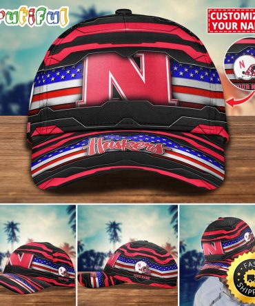 Ncaa Nebraska Cornhuskers Baseball Cap Flag Custom Name Cap