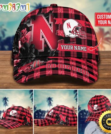 Ncaa Nebraska Cornhuskers Baseball Cap Flower Custom Name Cap