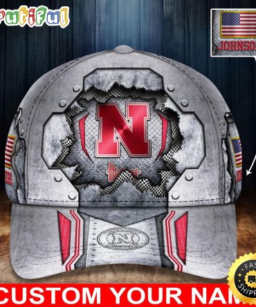 Ncaa Nebraska Cornhuskers Baseball Cap Silver Metalic Pattern Baseball Cap