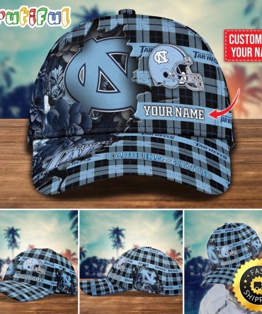 Ncaa North Carolina Tar Heels Baseball Cap Flower Custom Name Cap