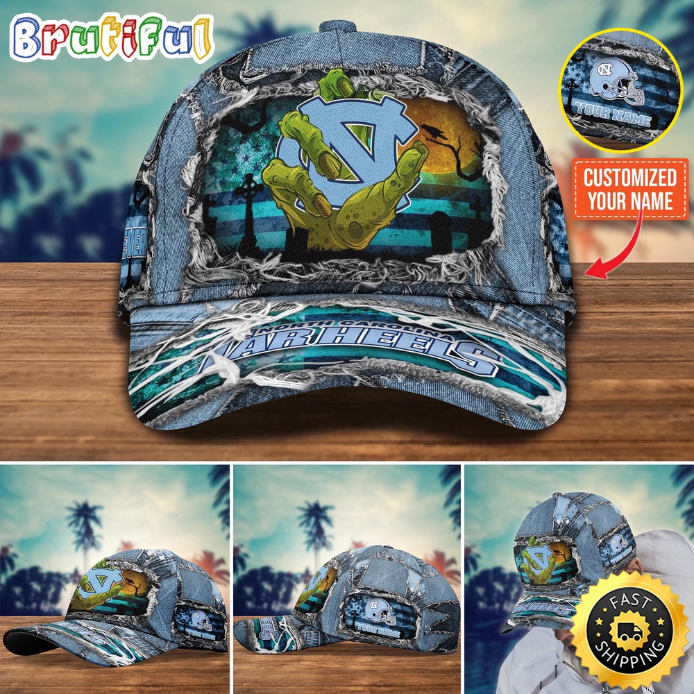 Ncaa North Carolina Tar Heels Baseball Cap Halloween Custom Name Cap